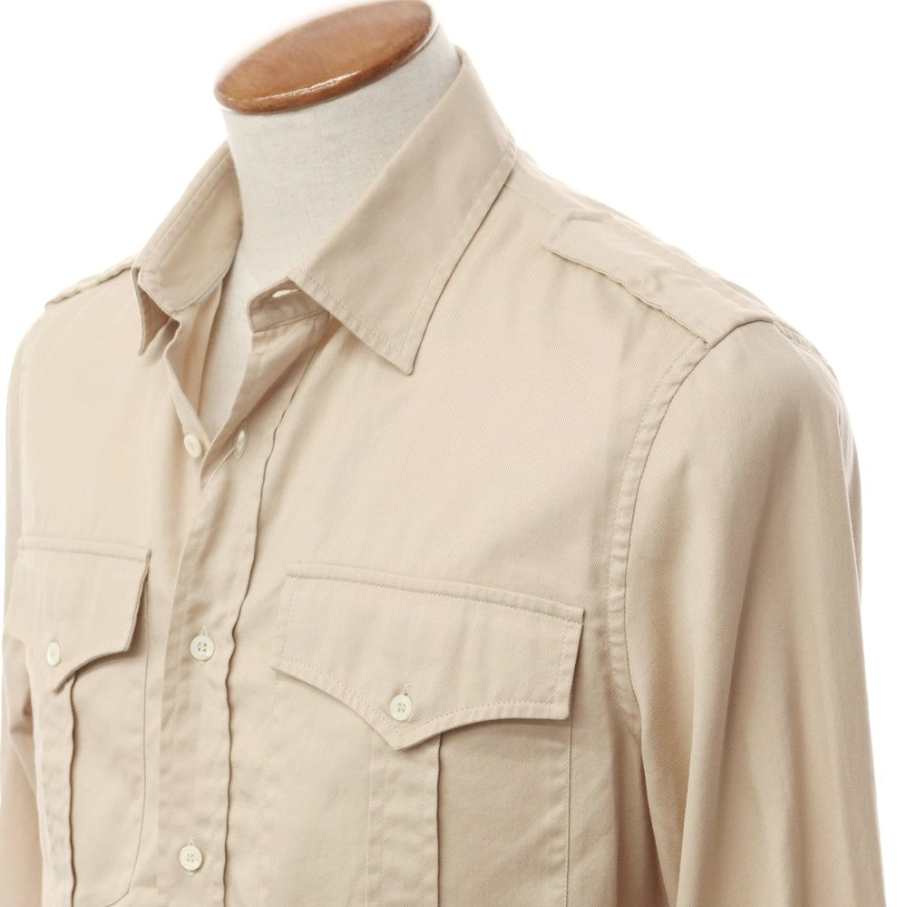 [Used] Brunello Cucinelli Cotton Military Shirt Beige [M] [Condition Rank C] [Men&