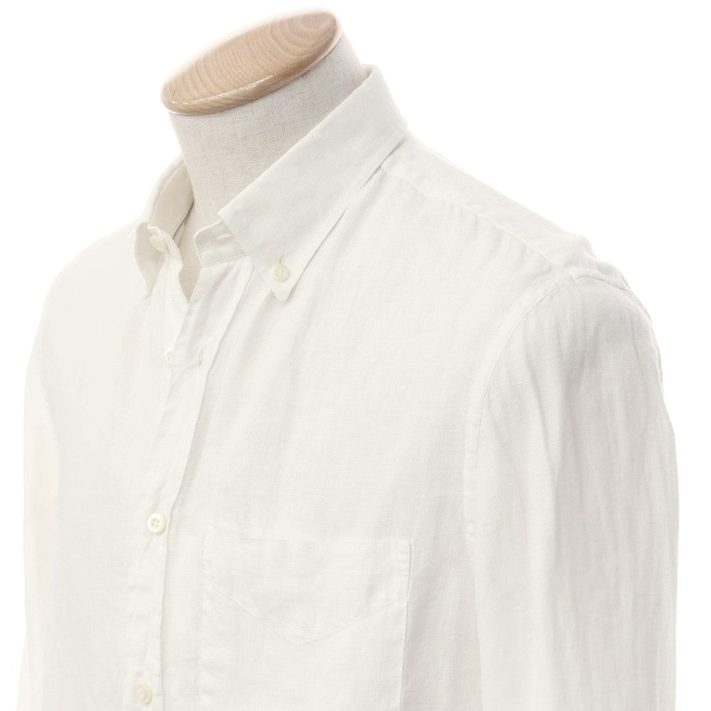 【中古】ブルネロクチネリ Brunello Cucinelli リネン ボタンダウンシャツ ホワイト【 S 】【 状態ランクC 】【 メンズ 】