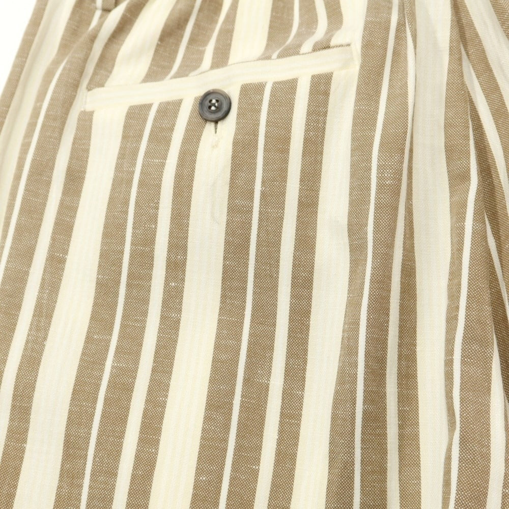 [Used] T-JACKET Cotton Linen Stripe Set Up
 Brown x White [Size XL] [BRW] [S/S] [Condition Rank B] [Men&