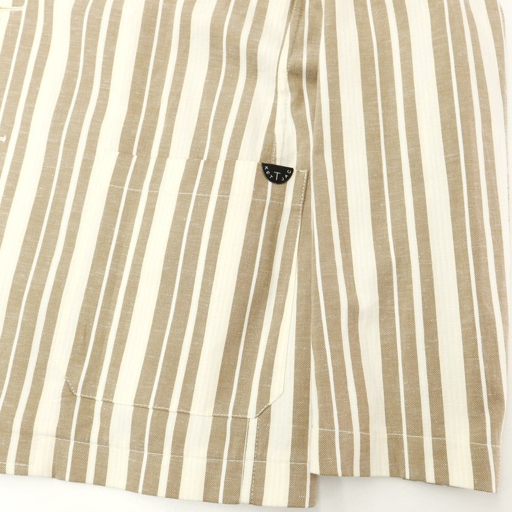 [Used] T-JACKET Cotton Linen Stripe Set Up
 Brown x White [Size XL] [BRW] [S/S] [Condition Rank B] [Men&