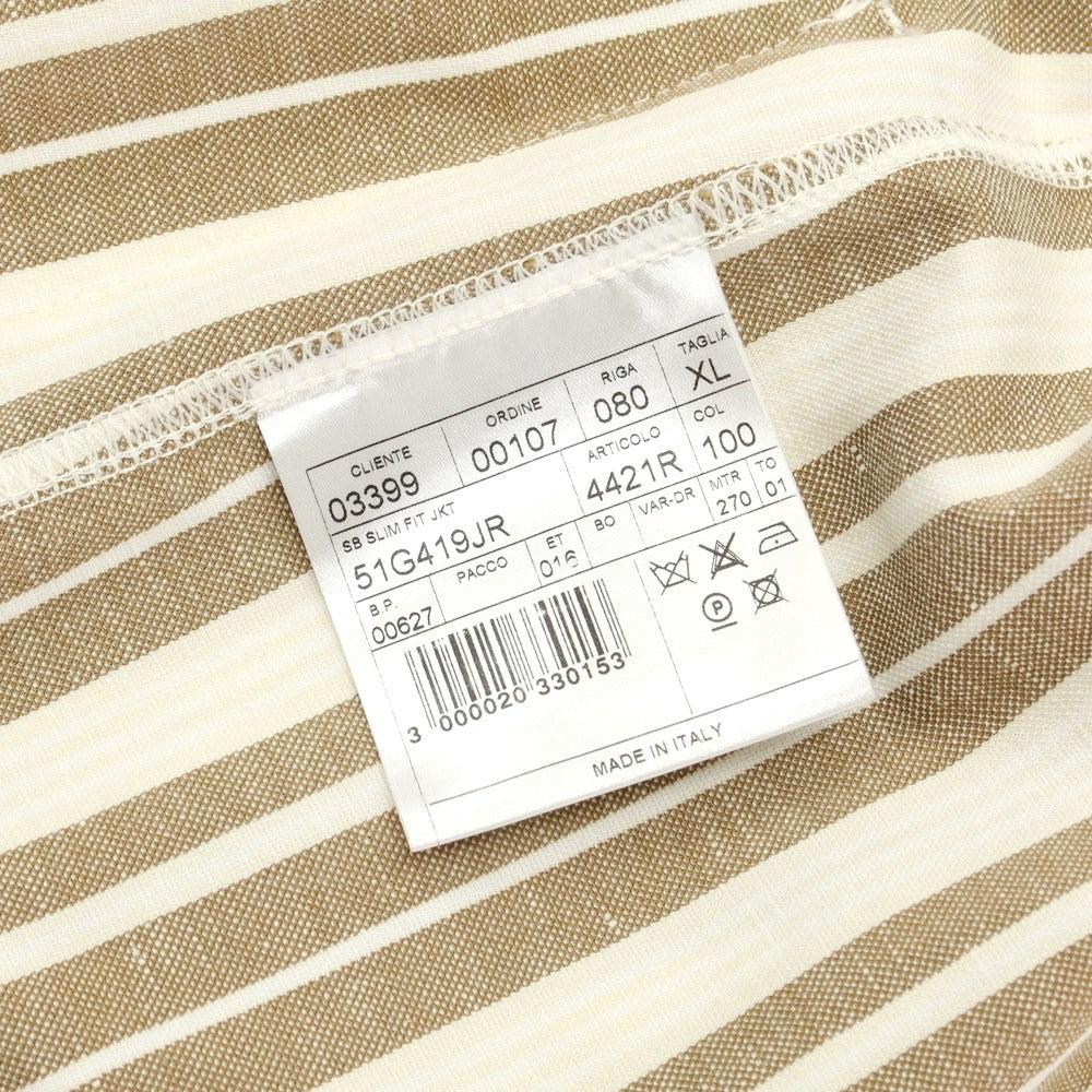 [Used] T-JACKET Cotton Linen Stripe Set Up
 Brown x White [Size XL] [BRW] [S/S] [Condition Rank B] [Men&