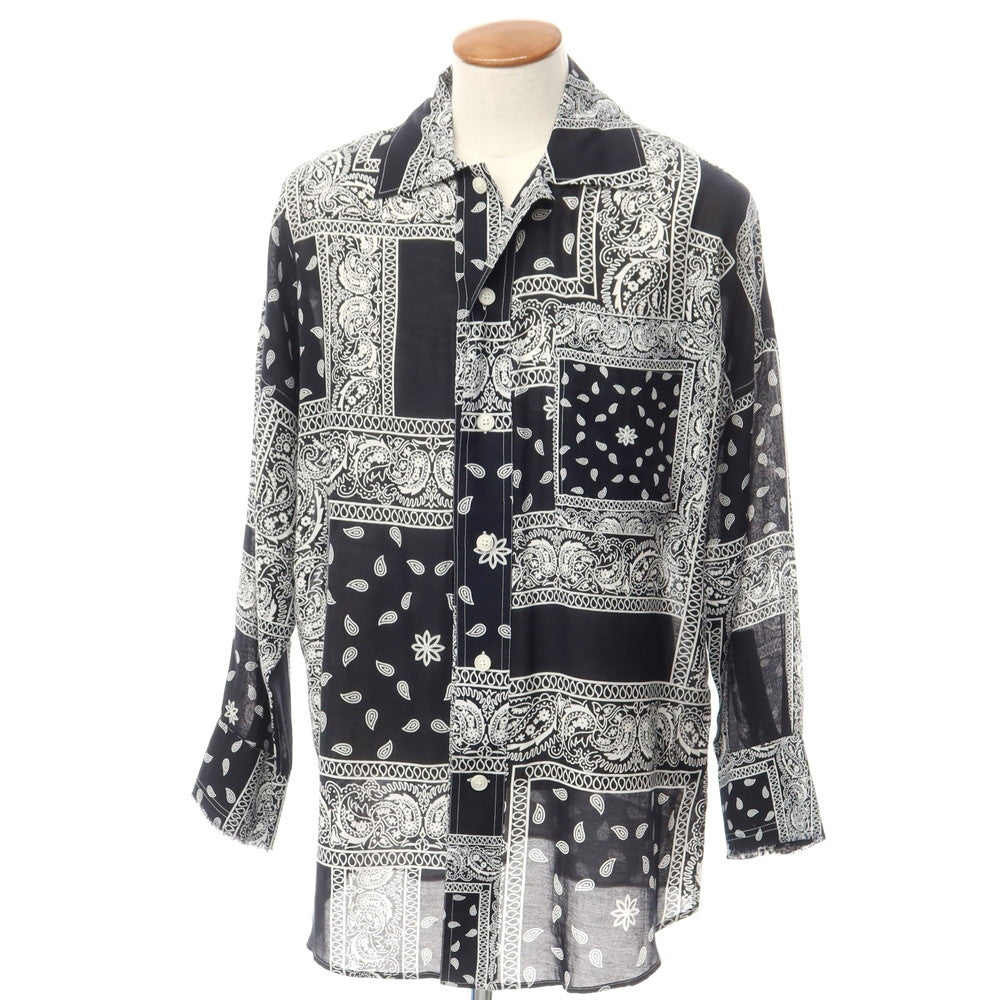 [Used] Destin cotton silk paisley shirt, black x white [M] [Condition rank B] [Men&