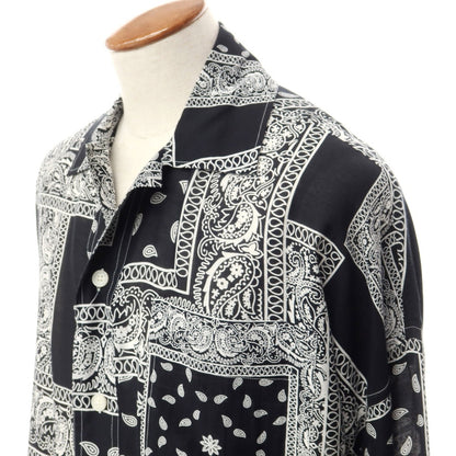 [Used] Destin cotton silk paisley shirt, black x white [M] [Condition rank B] [Men&