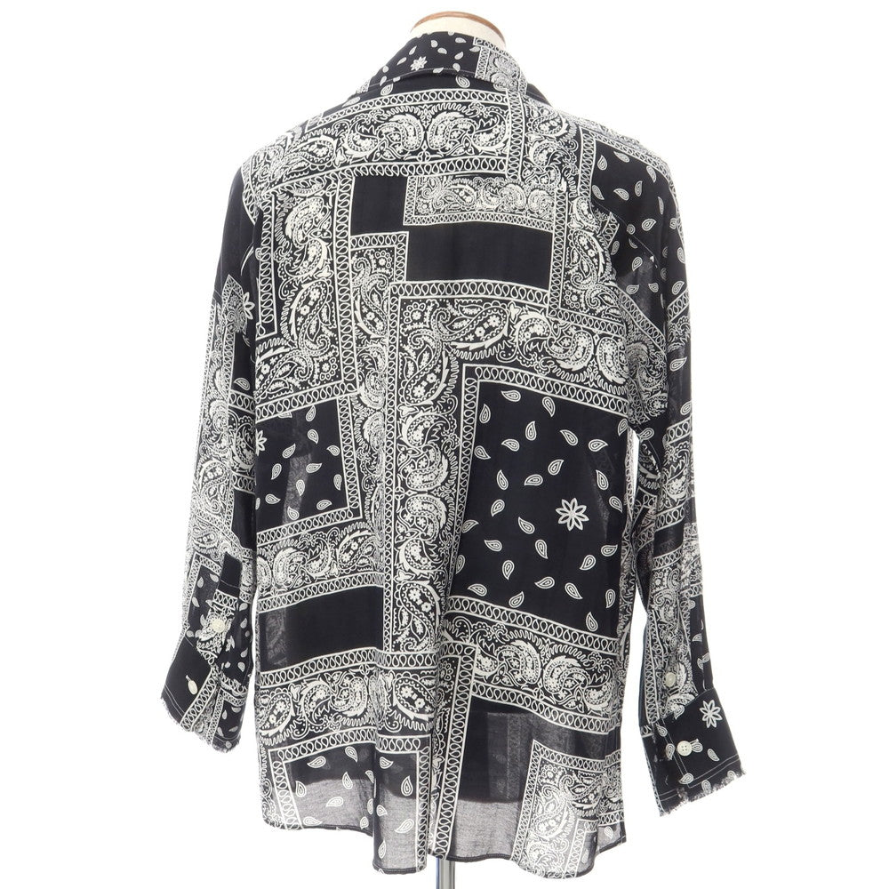 [Used] Destin cotton silk paisley shirt, black x white [M] [Condition rank B] [Men&