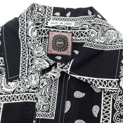 [Used] Destin cotton silk paisley shirt, black x white [M] [Condition rank B] [Men&