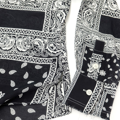 [Used] Destin cotton silk paisley shirt, black x white [M] [Condition rank B] [Men&