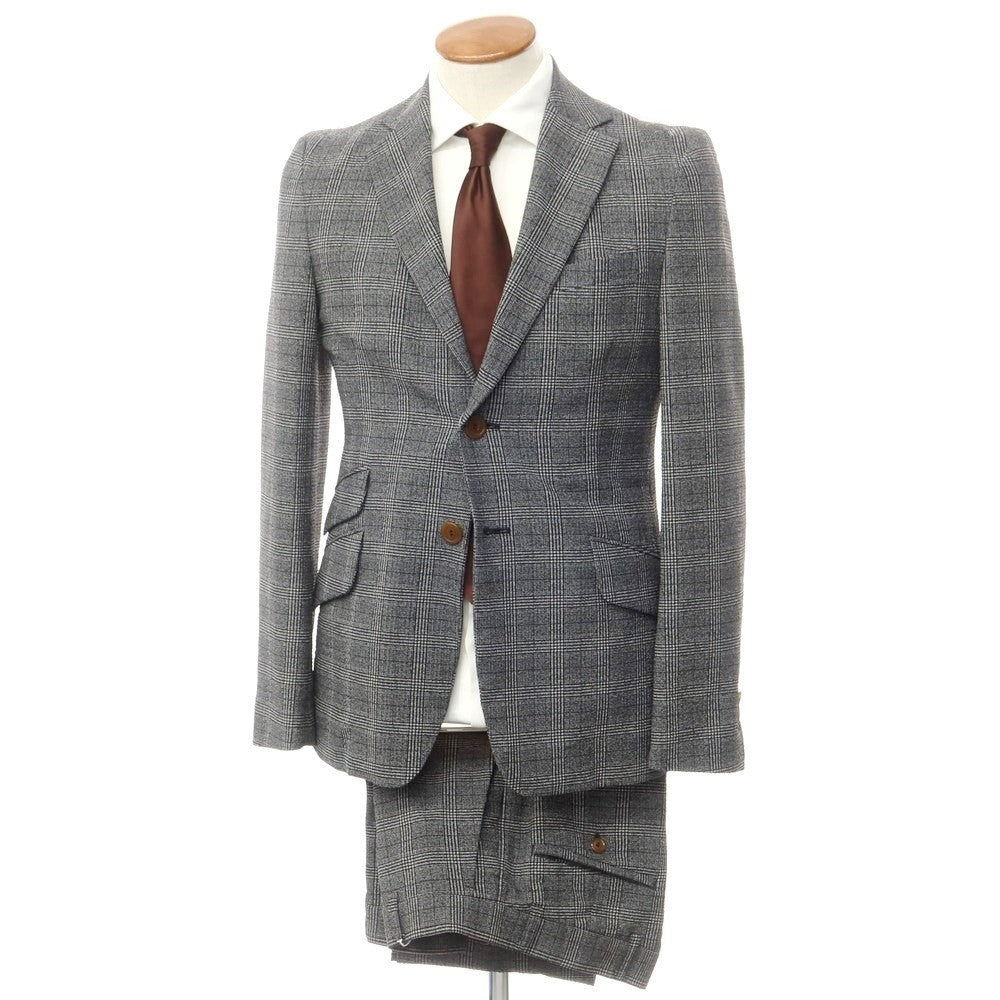 [Used] Vivienne Westwood MAN Polyester Check 2-Button Suit Gray x Black [46/44] [Condition Rank B] [Men&