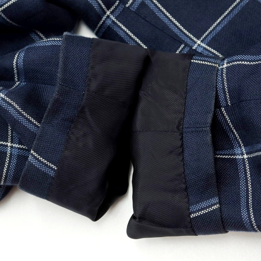 [Used] SOVEREIGN Linen Check Casual Jacket Navy [50] [Condition Rank B] [Men&