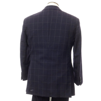 [Used] Artigianale wool mohair cashmere check 3 button suit navy x grey [50] [Condition rank B] [Men&