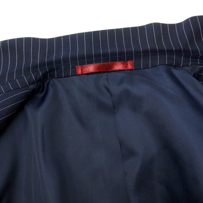 [Used] KANSAI YAMAMOTO Polyester wool striped 2 button suit Navy x White [96AB5] [Condition Rank B] [Men&