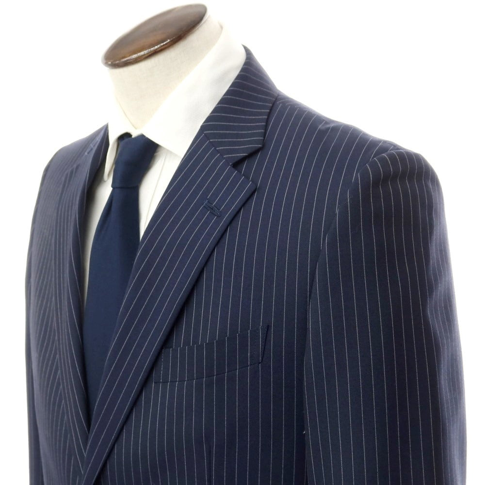 [Used] KANSAI YAMAMOTO Polyester wool striped 2 button suit Navy x White [96AB5] [Condition Rank B] [Men&