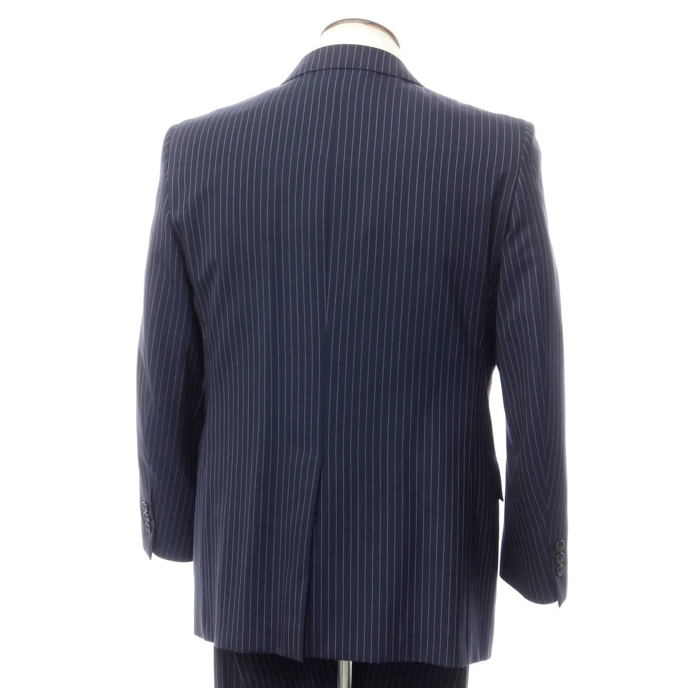 [Used] KANSAI YAMAMOTO Polyester wool striped 2 button suit Navy x White [96AB5] [Condition Rank B] [Men&