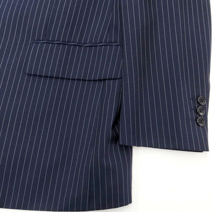 [Used] KANSAI YAMAMOTO Polyester wool striped 2 button suit Navy x White [96AB5] [Condition Rank B] [Men&