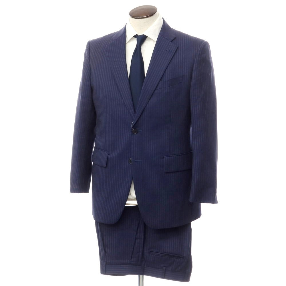 [Used] KANSAI YAMAMOTO Polyester wool striped 2 button suit, navy [96AB5] [Condition rank B] [Men&