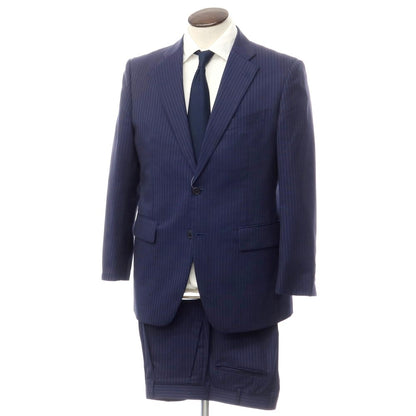 [Used] KANSAI YAMAMOTO Polyester wool striped 2 button suit, navy [96AB5] [Condition rank B] [Men&