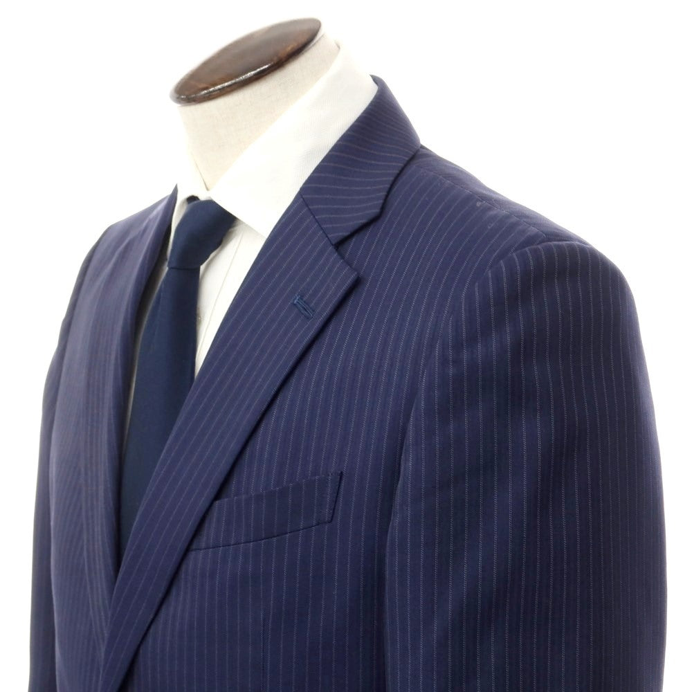 [Used] KANSAI YAMAMOTO Polyester wool striped 2 button suit, navy [96AB5] [Condition rank B] [Men&