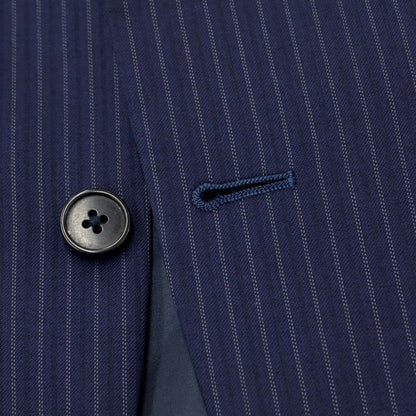 [Used] KANSAI YAMAMOTO Polyester wool striped 2 button suit, navy [96AB5] [Condition rank B] [Men&