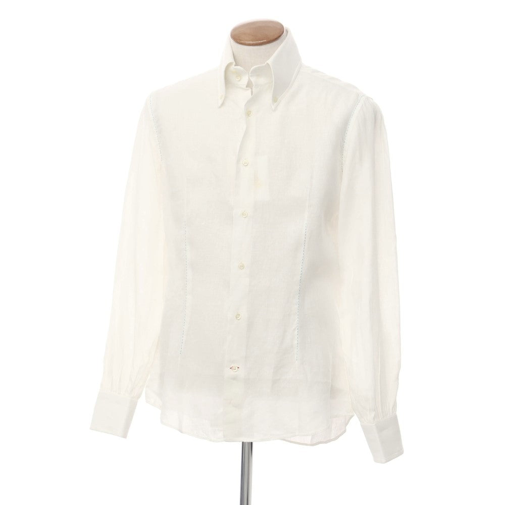 [Used] Stefano Branchini Linen Hand Stitched Shirt Off White [39] [Condition Rank C] [Men&