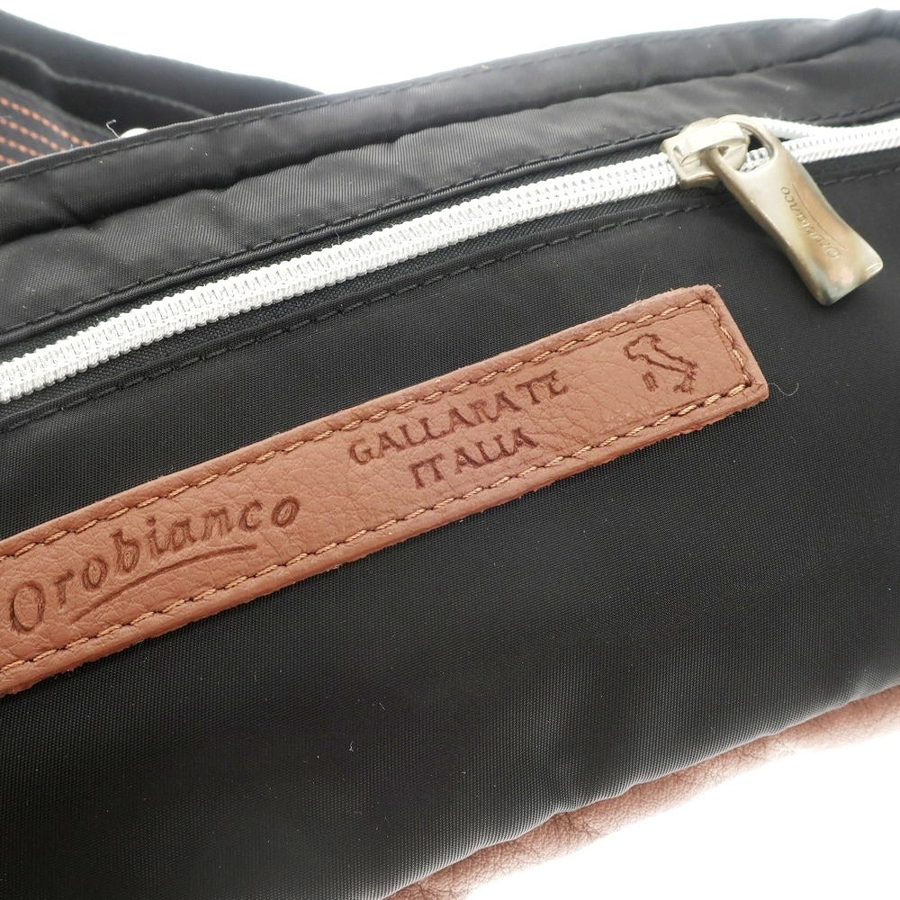 [Used] Orobianco Nylon Waist Bag Black x Brown [Condition Rank A] [Men&