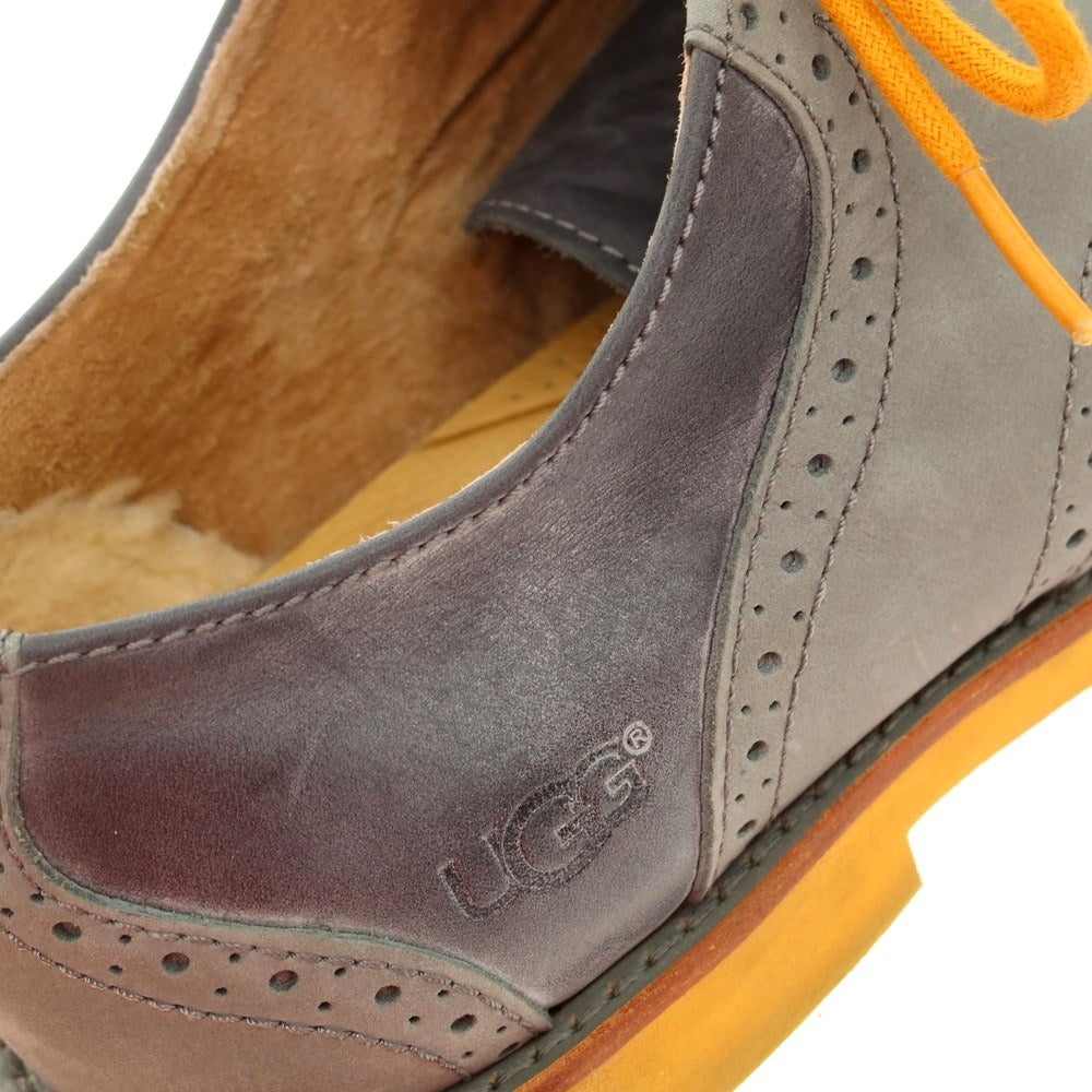 [Used] UGG Leather Saddle Shoes Cool Gray x Orange [Size 25.5] [GRY] [S/S/A/W] [Condition Rank C] [Men&