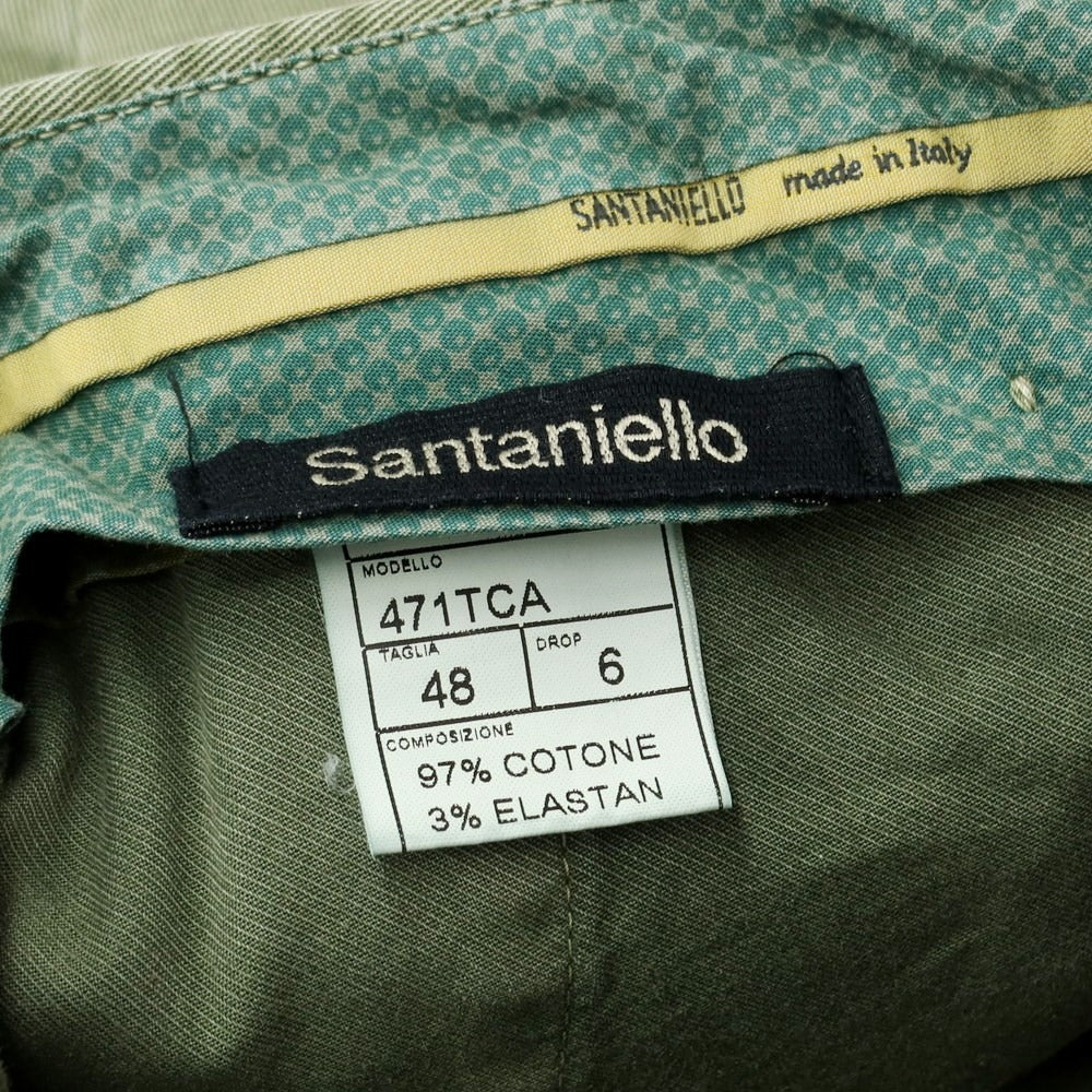 [Used] SANTANIELLO Cotton Casual Slacks Pants Green [48] [Condition Rank C] [Men&