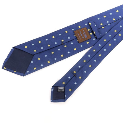 [Used] Makers Shirt Kamakura Kamakura Komon Tri-Fold Silk Tie Dark Blue [Condition Rank B] [Men&