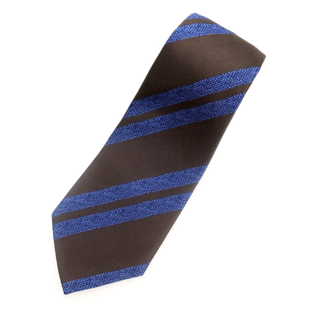 [Used] TIE STATION Striped Quattro Pieghe Silk Necktie Brown x Blue [Condition Rank B] [Men&