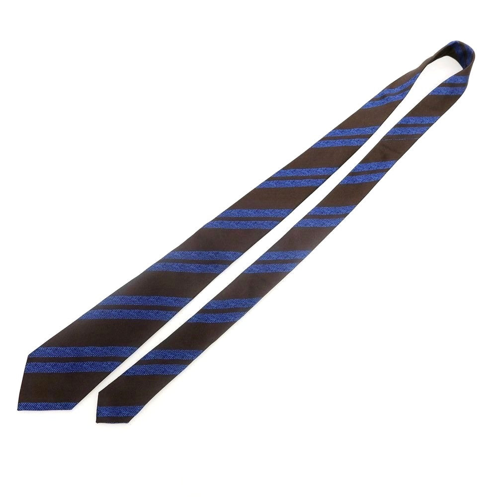 [Used] TIE STATION Striped Quattro Pieghe Silk Necktie Brown x Blue [Condition Rank B] [Men&