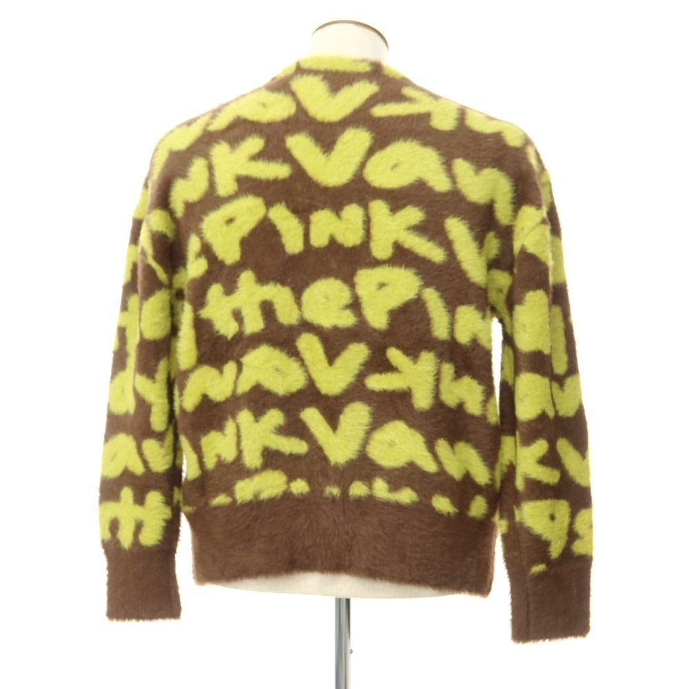 【中古】ヴァンディー ザ ピンク VANDY THE PINK 総柄 カーディガン ブラウンxライトグリーン【 L 】【 状態ランクA 】【 メンズ 】 [EPD]
