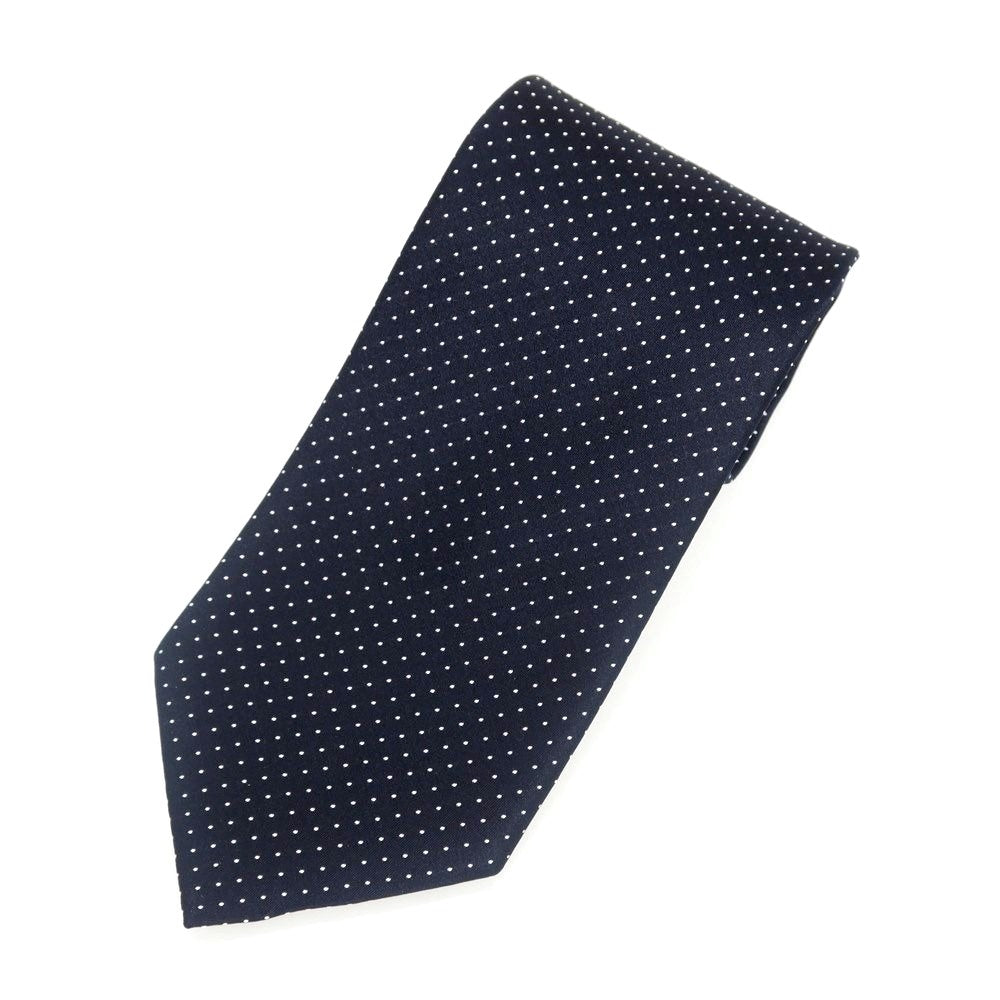 [Used] Ermenegildo Zegna Dot 3-fold silk tie, navy x white [Condition: B] [Men&