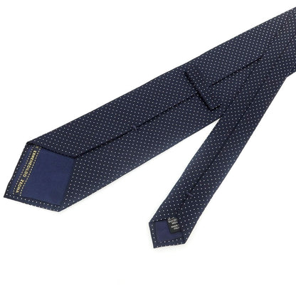 [Used] Ermenegildo Zegna Dot 3-fold silk tie, navy x white [Condition: B] [Men&