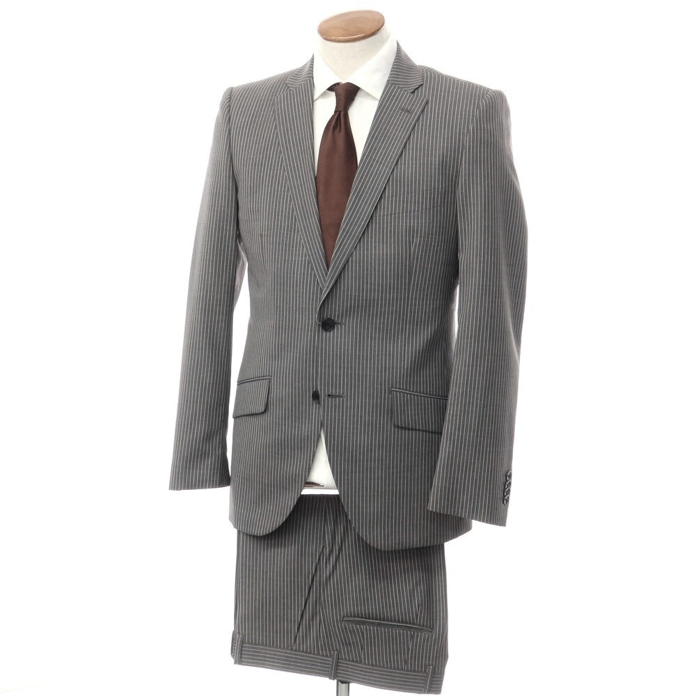 [Used] TRAFALD Wool Striped 2-Button Suit, Gray x White [94Y6] [Condition Rank B] [Men&