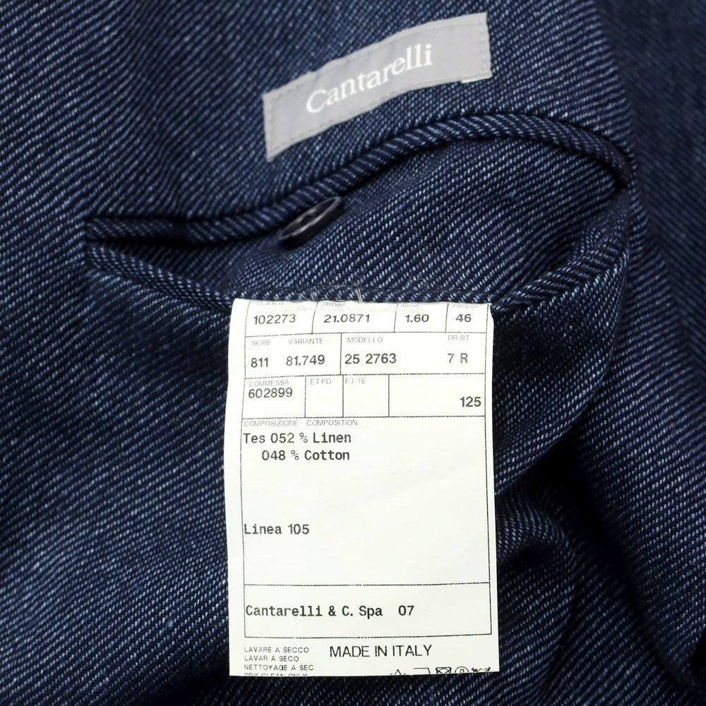 [Used] Cantarelli Linen Cotton 3B Casual Jacket Navy [46] [Condition Rank B] [Men&