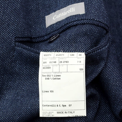 [Used] Cantarelli Linen Cotton 3B Casual Jacket Navy [46] [Condition Rank B] [Men&