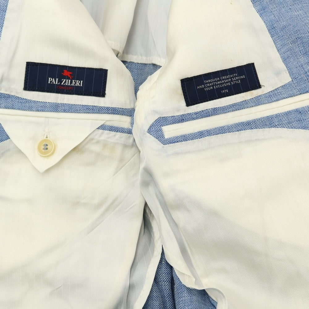 [Used] Pal Zileri Linen Herringbone 2B Casual Jacket Blue [48] [Condition Rank D] [Men&