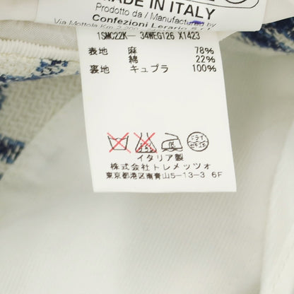 [Used] TAGLIATORE Linen Cotton Check 2B Casual Jacket White x Navy x Blue [46] [Condition Rank B] [Men&