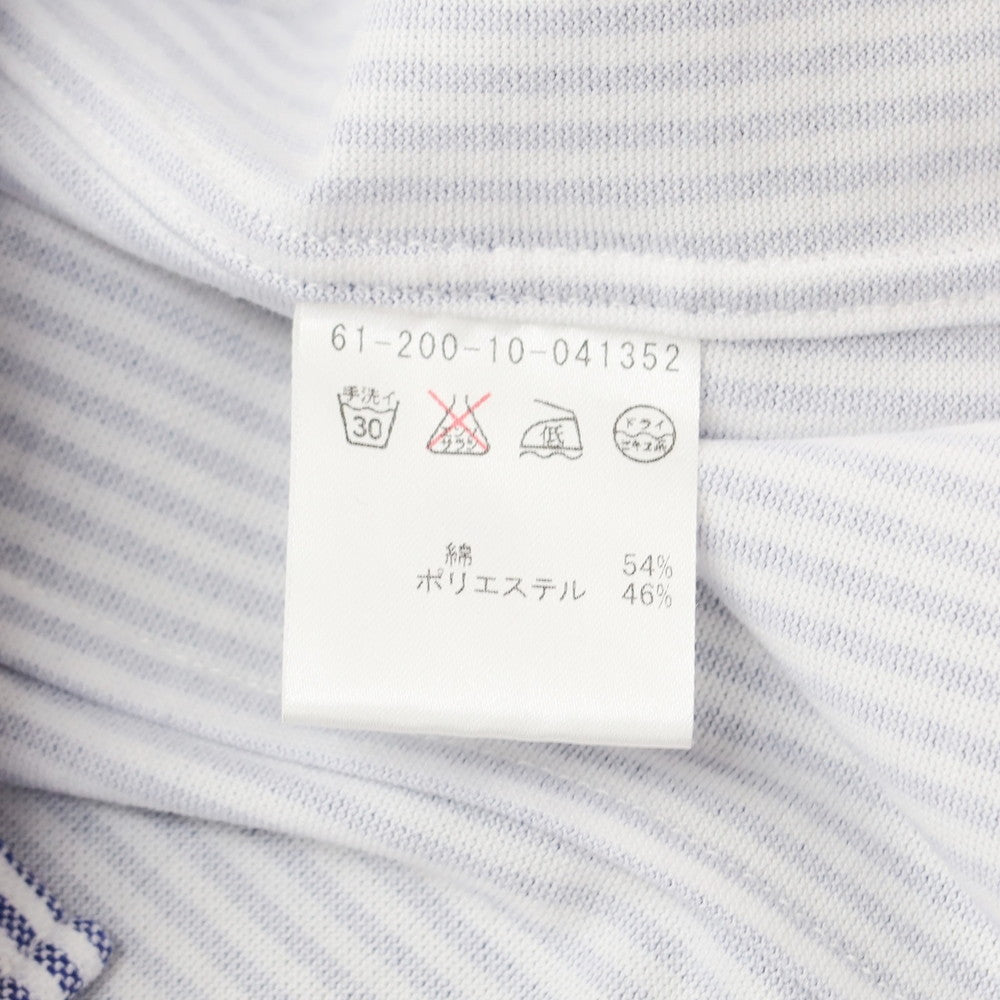 [Used] ESTNATION Cotton polyester cut and sewn striped short sleeve shirt White x Navy [L] [Condition rank C] [Men&