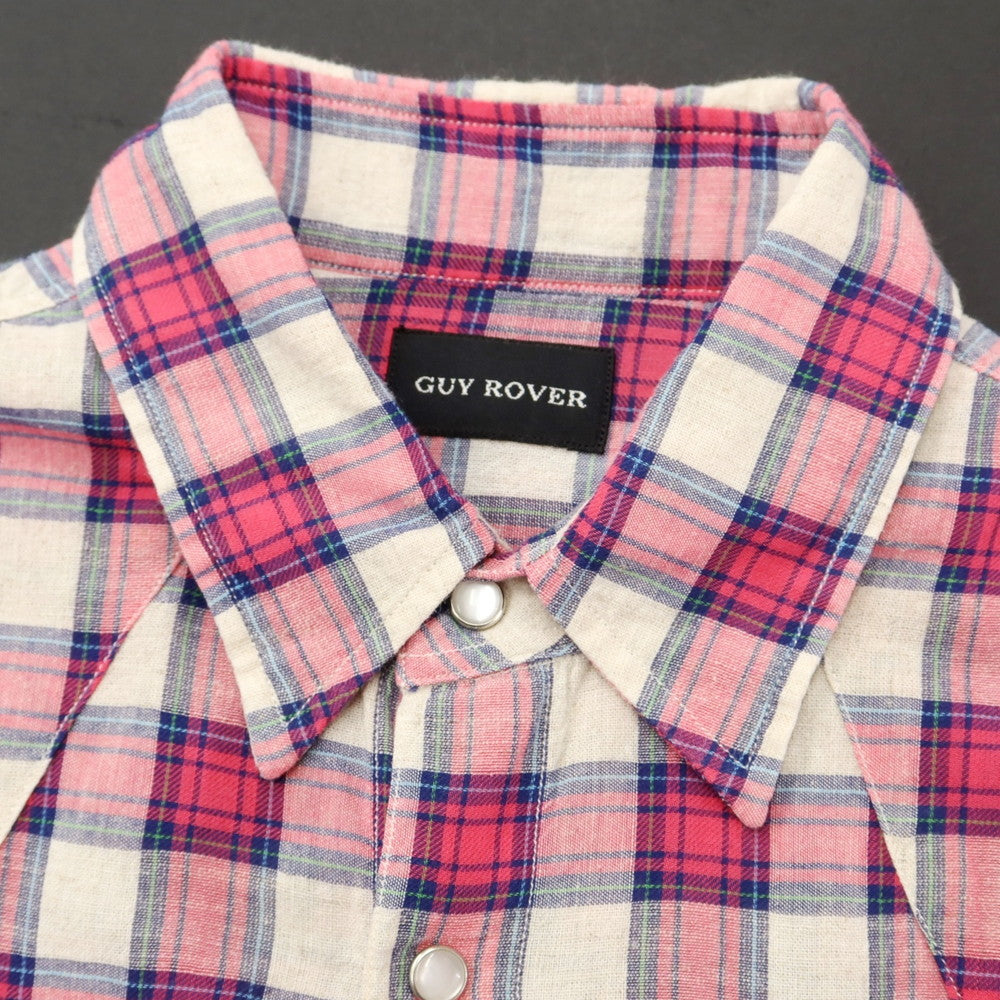 [Used] GUY ROVER Cotton Linen Check Shirt Beige x Pink x Navy [S] [Condition Rank C] [Men&