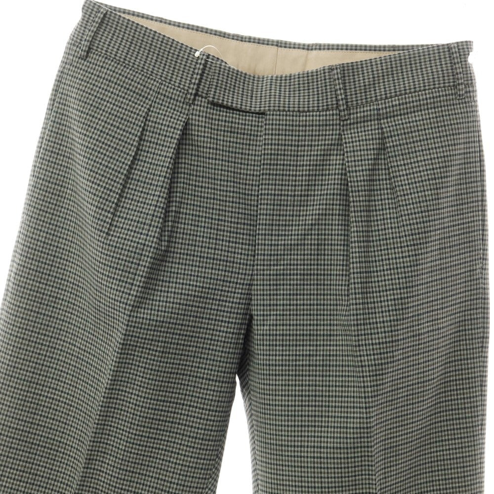 [Used] PT TORINO TREDICI Wool Check Casual Slacks Pants Gray x Black x Olive [48] [Condition Rank A] [Men&