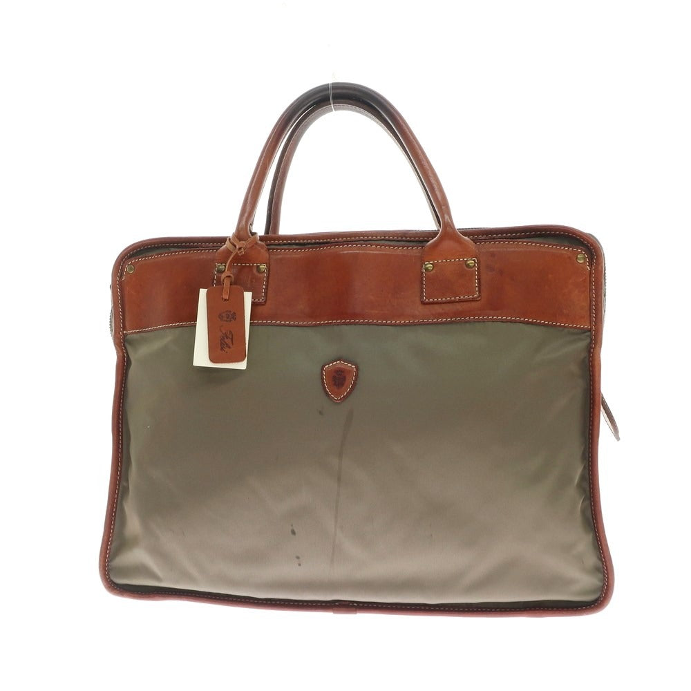 [Used] Felisi 1845 Nylon Briefcase Khaki x Brown [Condition Rank D] [Men&