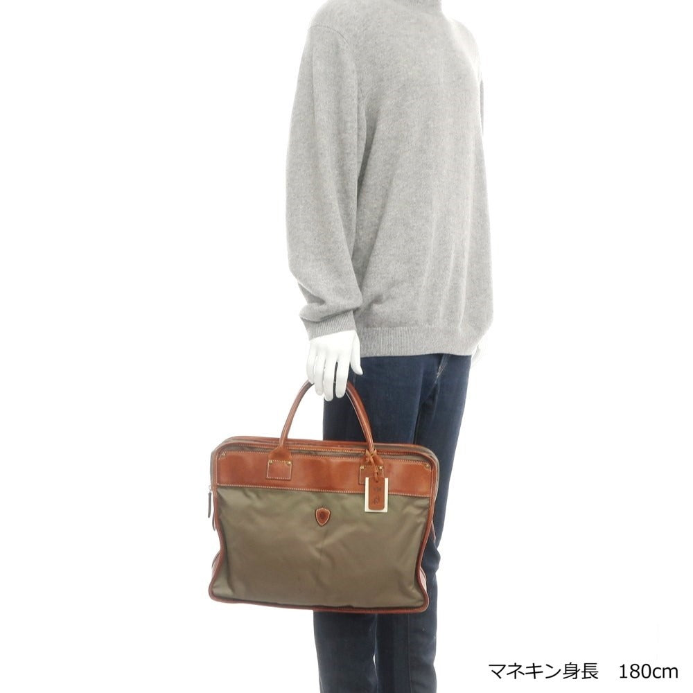 [Used] Felisi 1845 Nylon Briefcase Khaki x Brown [Condition Rank D] [Men&