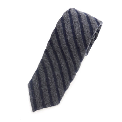 [Used] BARBA Striped Quattro Pieghe Wool Polycarbonate Necktie Gray x Navy [Condition Rank B] ​​[Men&