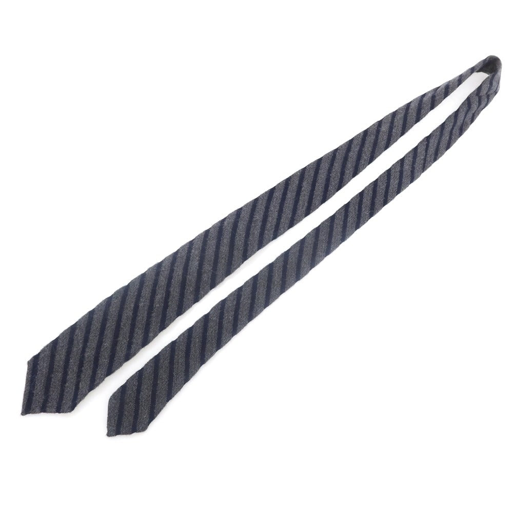 [Used] BARBA Striped Quattro Pieghe Wool Polycarbonate Necktie Gray x Navy [Condition Rank B] ​​[Men&