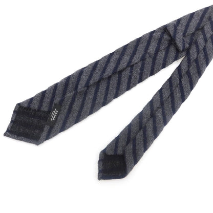 [Used] BARBA Striped Quattro Pieghe Wool Polycarbonate Necktie Gray x Navy [Condition Rank B] ​​[Men&