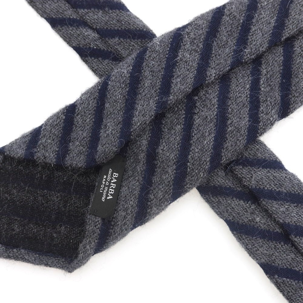 [Used] BARBA Striped Quattro Pieghe Wool Polycarbonate Necktie Gray x Navy [Condition Rank B] ​​[Men&