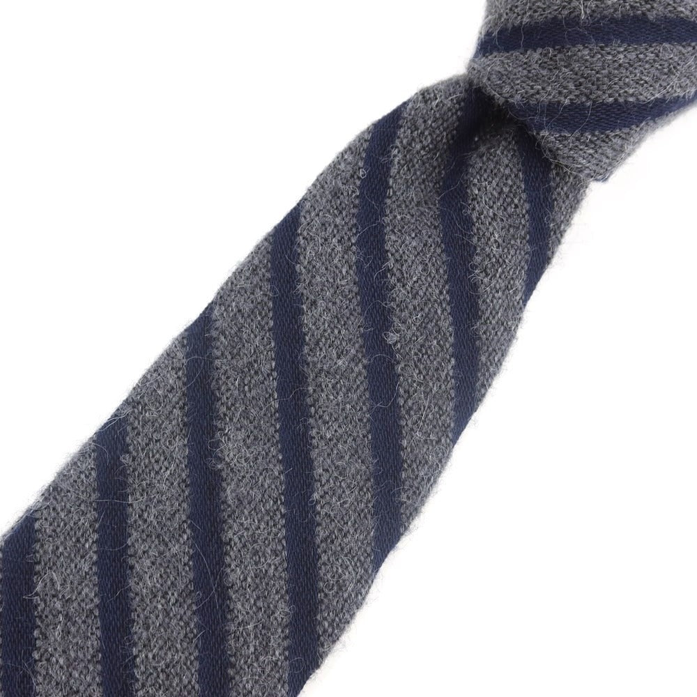 [Used] BARBA Striped Quattro Pieghe Wool Polycarbonate Necktie Gray x Navy [Condition Rank B] ​​[Men&