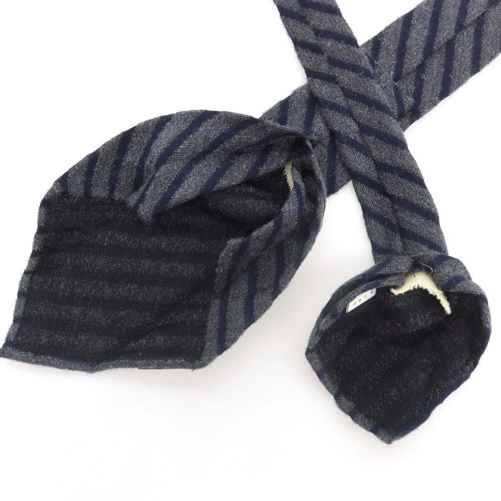 [Used] BARBA Striped Quattro Pieghe Wool Polycarbonate Necktie Gray x Navy [Condition Rank B] ​​[Men&