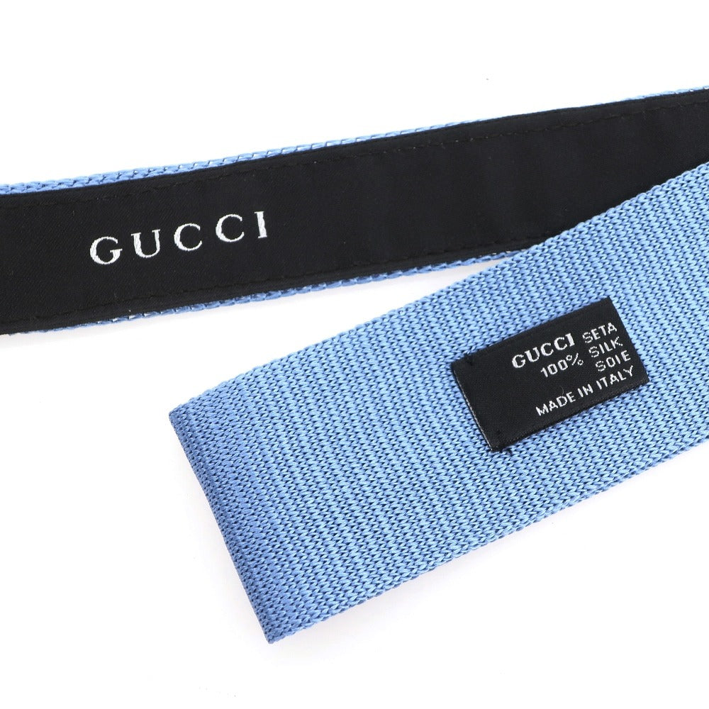 【中古】グッチ GUCCI シルク ニットタイ ブルー【 状態ランクB 】【 メンズ 】