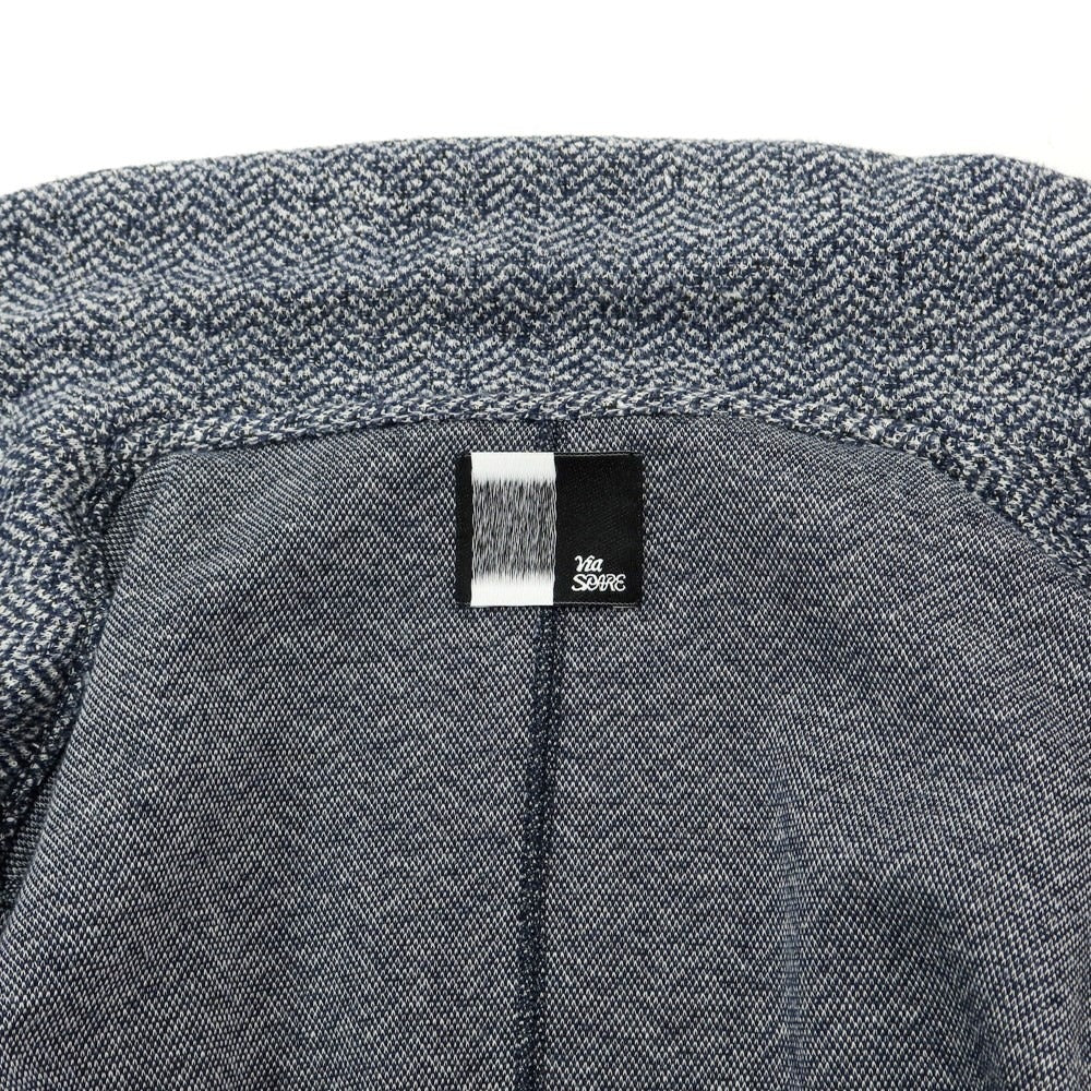 [Used] Via SPARE Cotton polyester knit casual jacket, navy x white [No size indicated (M size)] [Condition rank C] [Men&