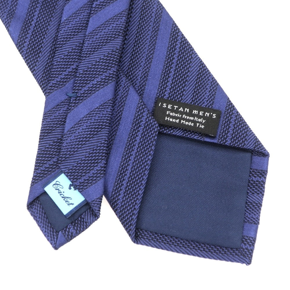[Used] CRICKET Silk Striped Tie Navy [Condition Rank B] [Men&